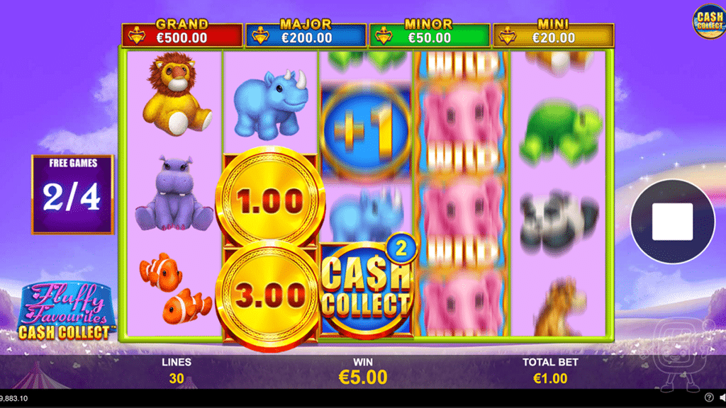 fluffy favourites cash collect bonus