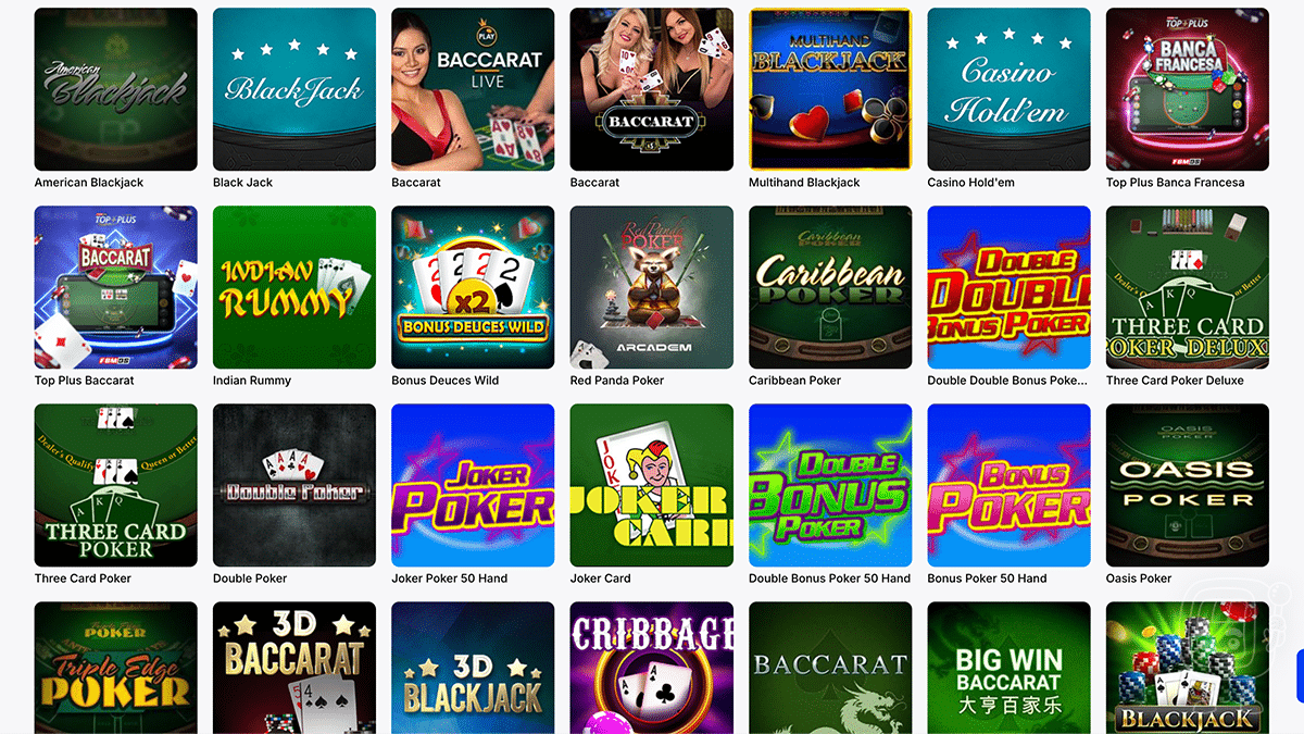 vulkan bet table games