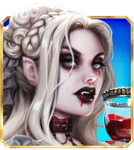 Gothic character with a glass of red liquid