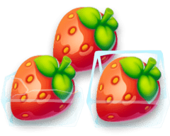 Strawberries encased in ice cubes