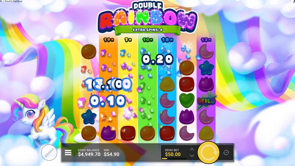 double rainbow free spins feature