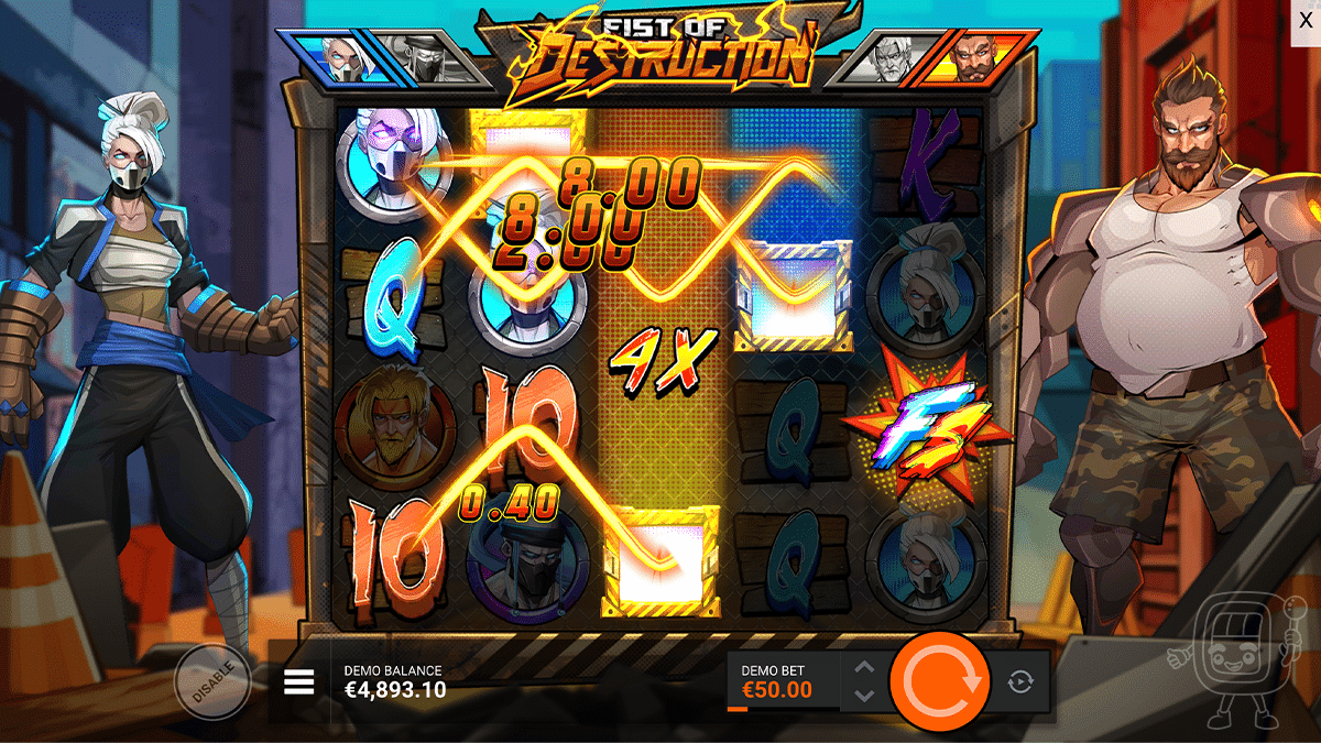 fist of destruction multiplier reels
