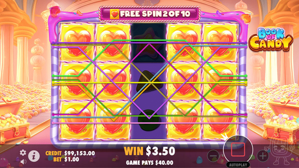 book of candy free spins bonus