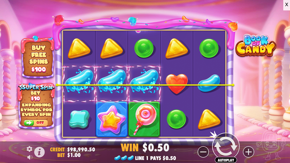 book of candy slot gameplay