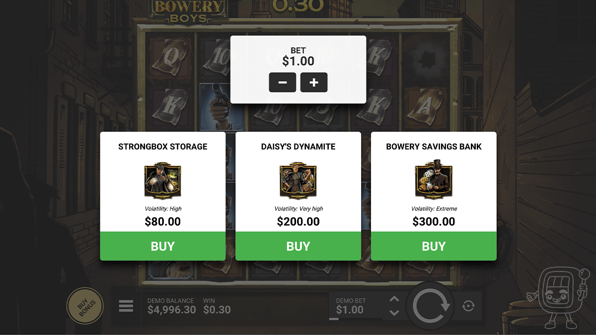 bowery boys slot bonus buys
