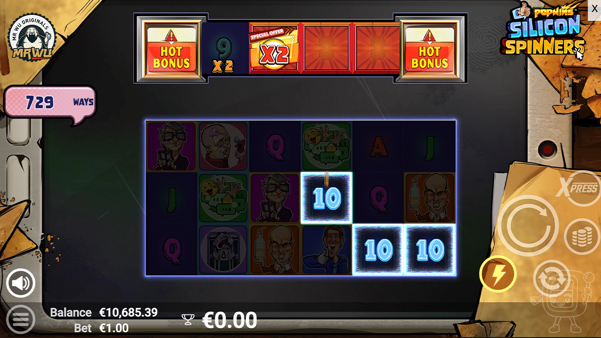 silicon spinners slot gameplay