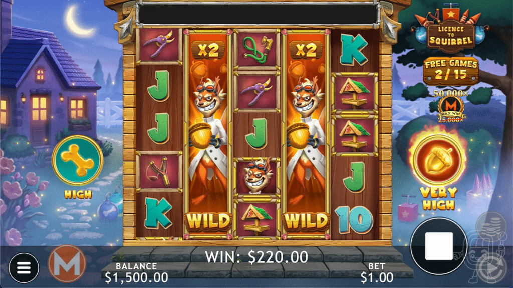 licence to squirrel slot bonus game