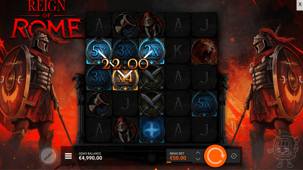 reign of rome slot multipliers