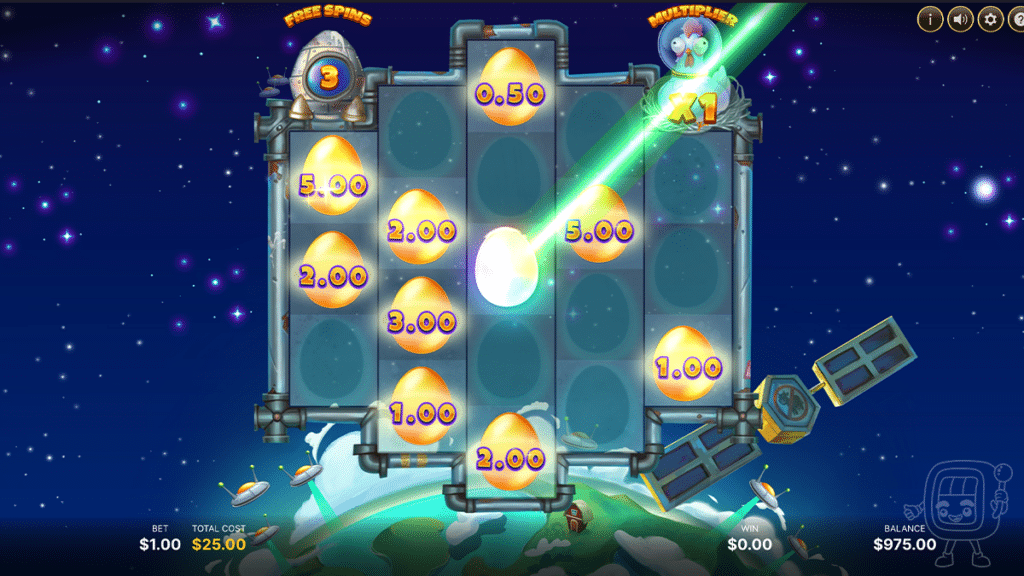 Golden Egg Invaders free spins bonus