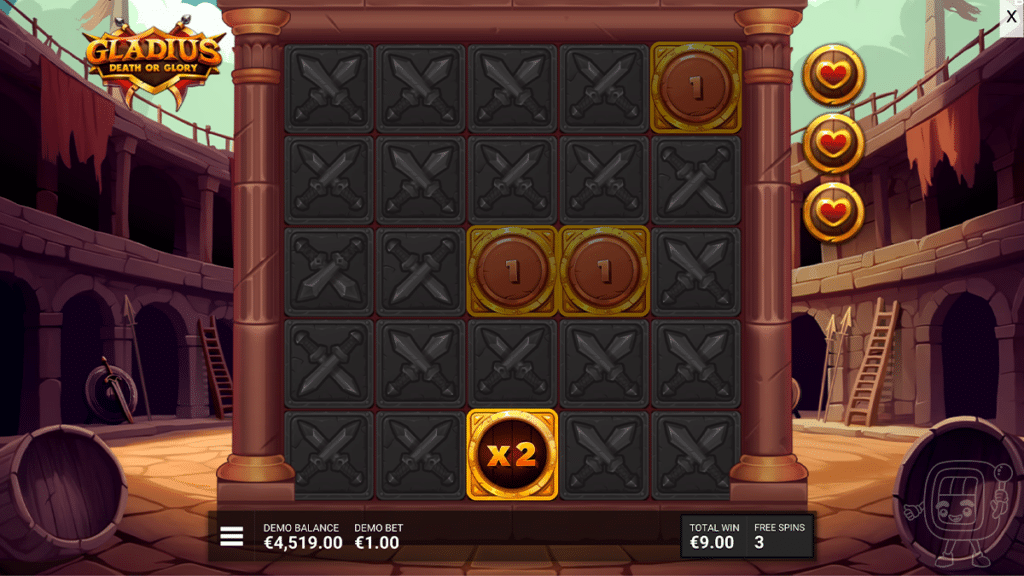 gladius death or glory slot bonus game