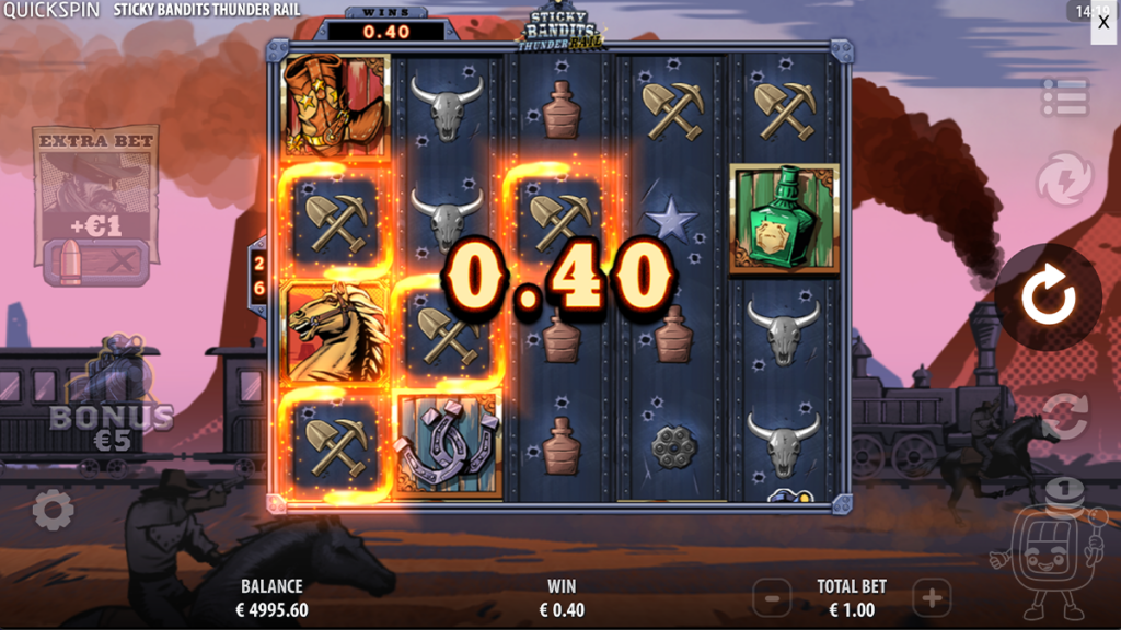 sticky bandits thunder rail slot gameplay