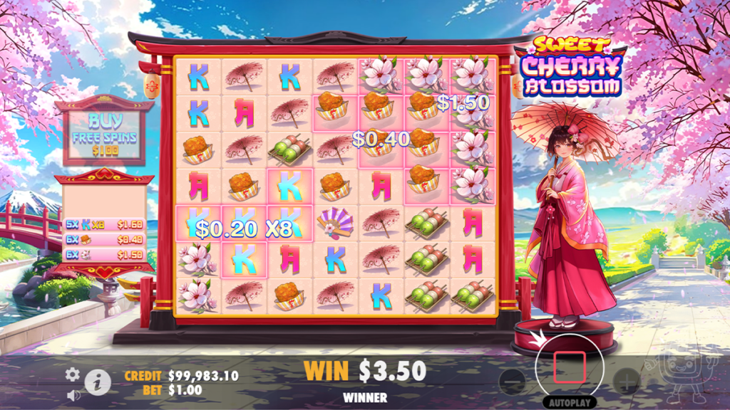 sweet cherry blossom slot gameplay