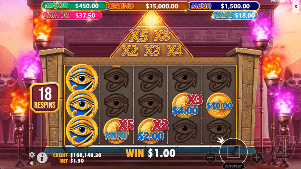 mummy's jewels slot respin bonus