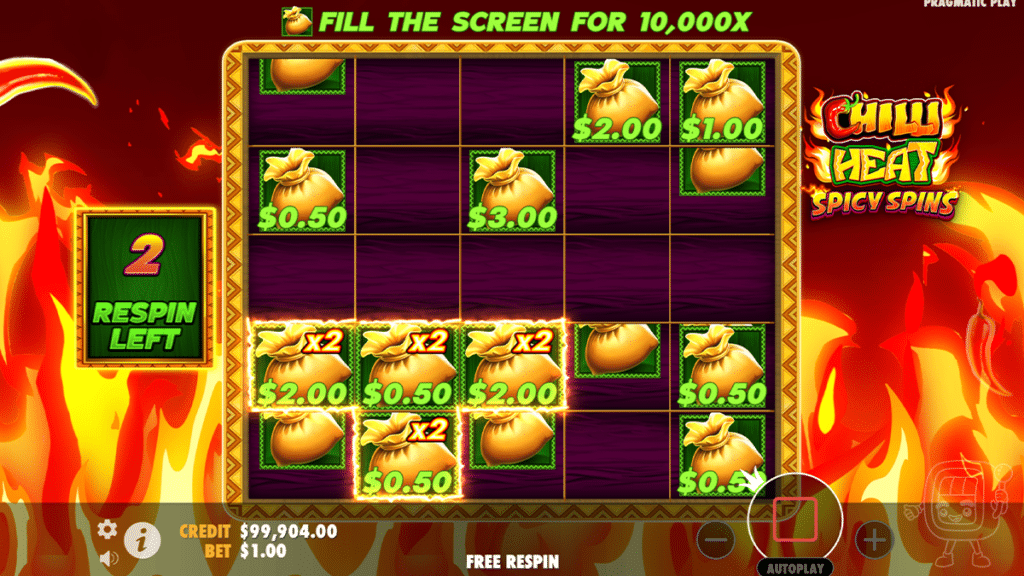 chill heat spicy spins bonus game respins feature