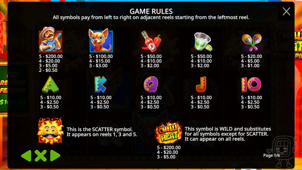 chill heat spicy spins slot free demo symbols