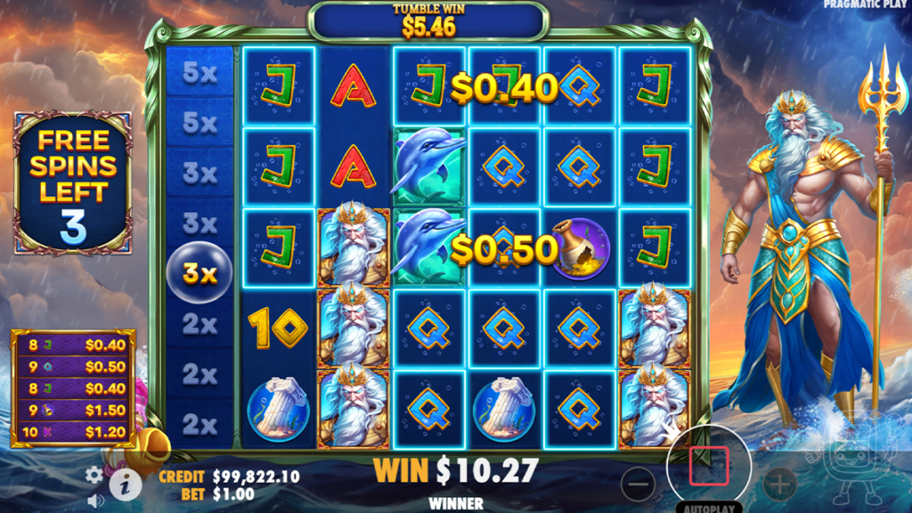 waves of poseidon slot bonus free spins