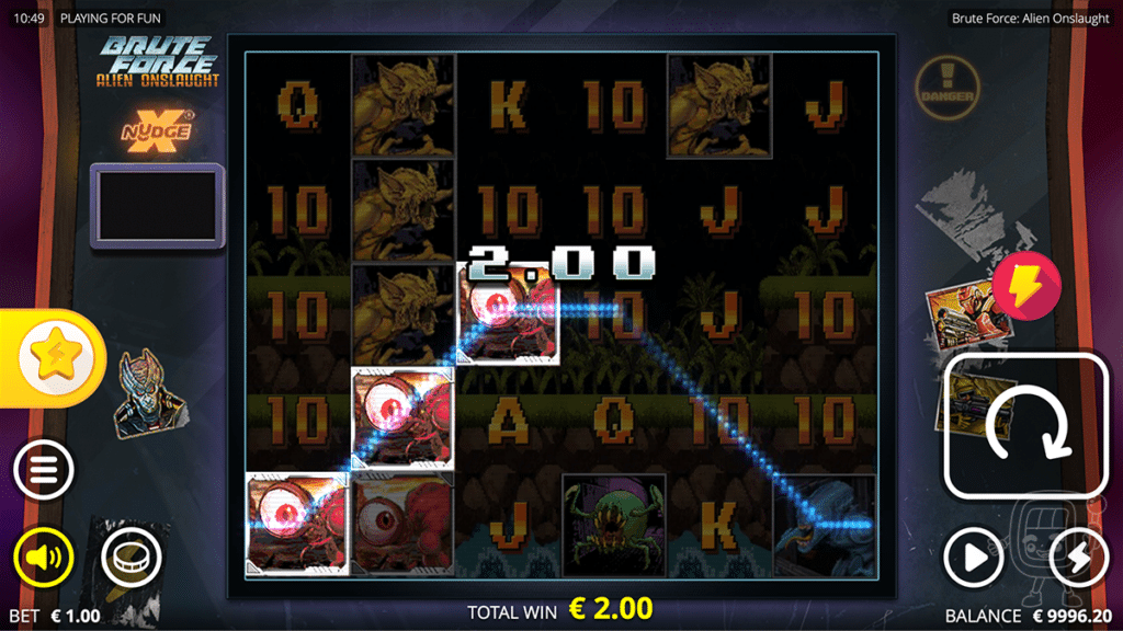 brute force alien onslaught slot gameplay base game