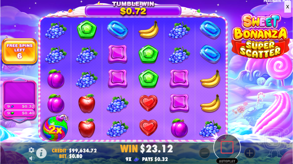 sweet bonanza super scatter free spins bonus
